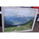 A large framed landscape print, 100cm X 79cm postage unavailable