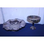 Two antique silver plated footed bowls