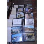 Five assorted post card albums