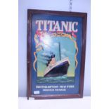 A wooden wall hanging Titanic themed plaque