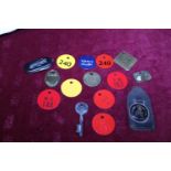 Fifteen assorted colliery pit mining tokens