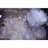 A box of assorted vintage glassware, shipping unavailable