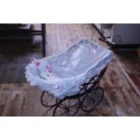 A Victorian style baby's pram, postage unavailable