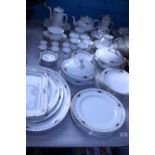 A large comprehensive English Bone China Anchor dinner service, shipping unavailable