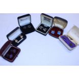 Six sets of assorted costume cufflinks