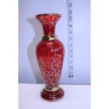 A pretty Red and Gilt Bohemian glass vase