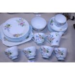A vintage Shelley bone china tea service 'Wild Flowers' 13668