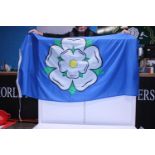 A large fabric & sewn Yorkshire flag six foot x three foot