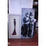 Two tall pieces of contemporary wall art, shipping unavailable