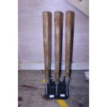 A set of vintage Gunn & Moore practice cricket stumps, shipping unavailable