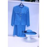 A Jacques Vert ladies blue skirt suit and hat