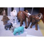 A job lot of assorted elephant figures in different materials