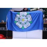 A large fabric & sewn Yorkshire flag six foot x three foot