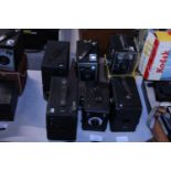 A selection of vintage box cameras