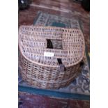 A vintage wicker fly fishing creel. Shipping unavailable