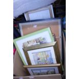 A job lot of assorted framed art work including originals mostly by Anthony Laycock. Postage