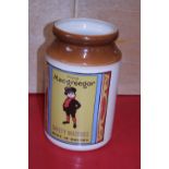A ceramic 'Wee Macgreegor' storage jar