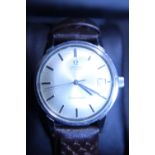 A late 1960's Omega Sea Master Automatic men's wrist watch with replacement strap and back cover