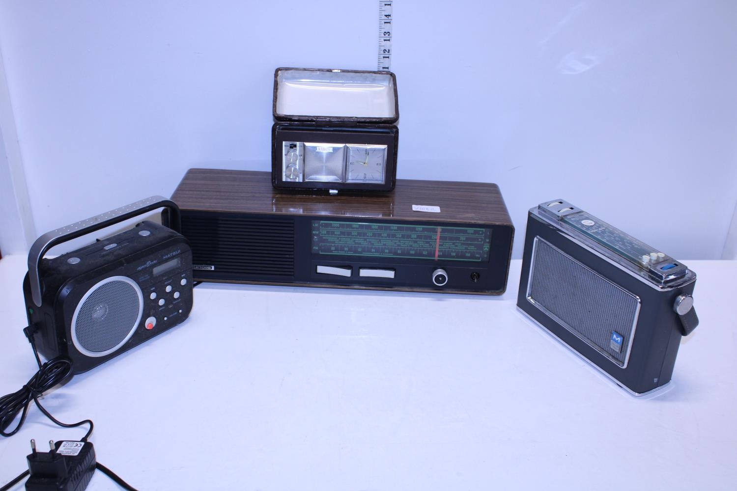 A selection of assorted vintage radios. Shipping unavailable