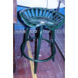 A vintage metal tractor adjustable stool 28" tall (lowest). Postage unavailable