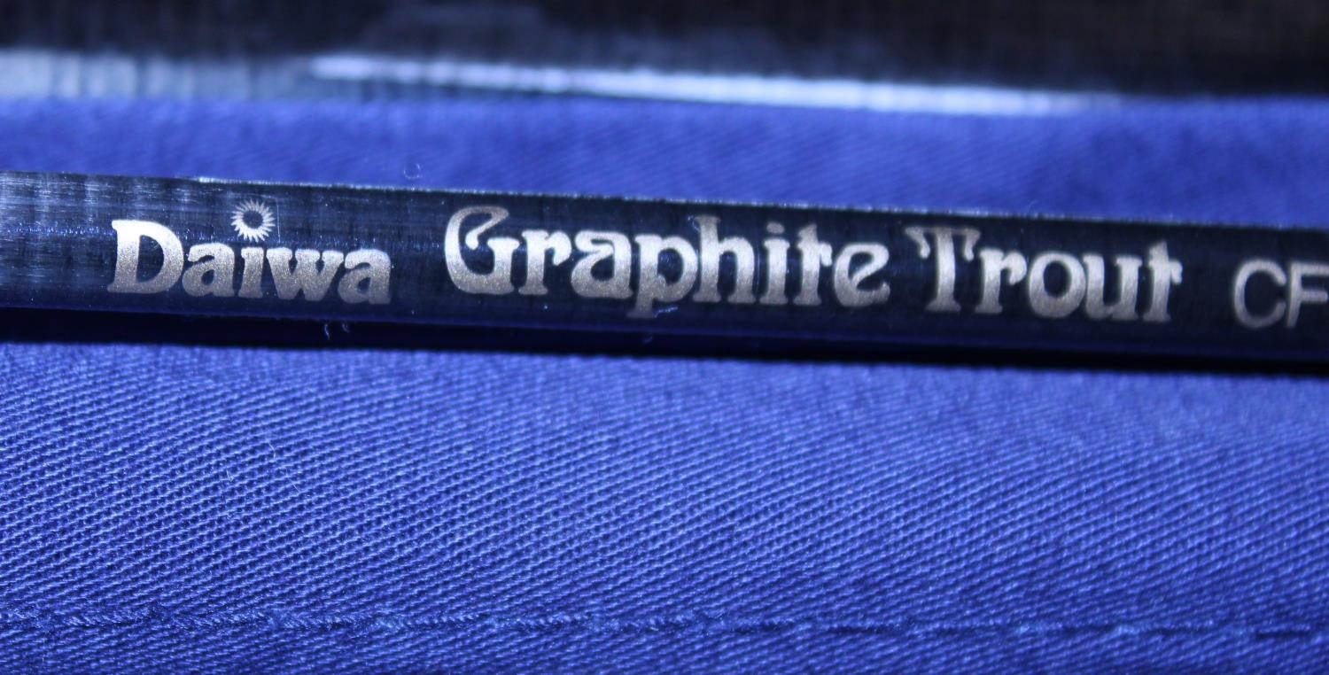 A Daiwa graphite trout rod 9ft #4/6. Postage unavailable