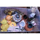 Two boxes of assorted ceramics and glassware etc. Postage unavailable
