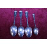 Three hallmarked Georgian spoons and one other