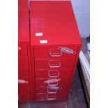 Six drawer metal filing cabinet and contents all railway model related. Postage unavailable