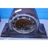 A vintage wooden cased mantle clock a/f