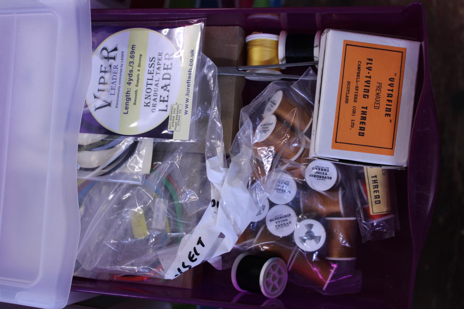 A eight drawer storage cabinet full of fly fishing accessories including feathers etc. Postage - Image 2 of 9