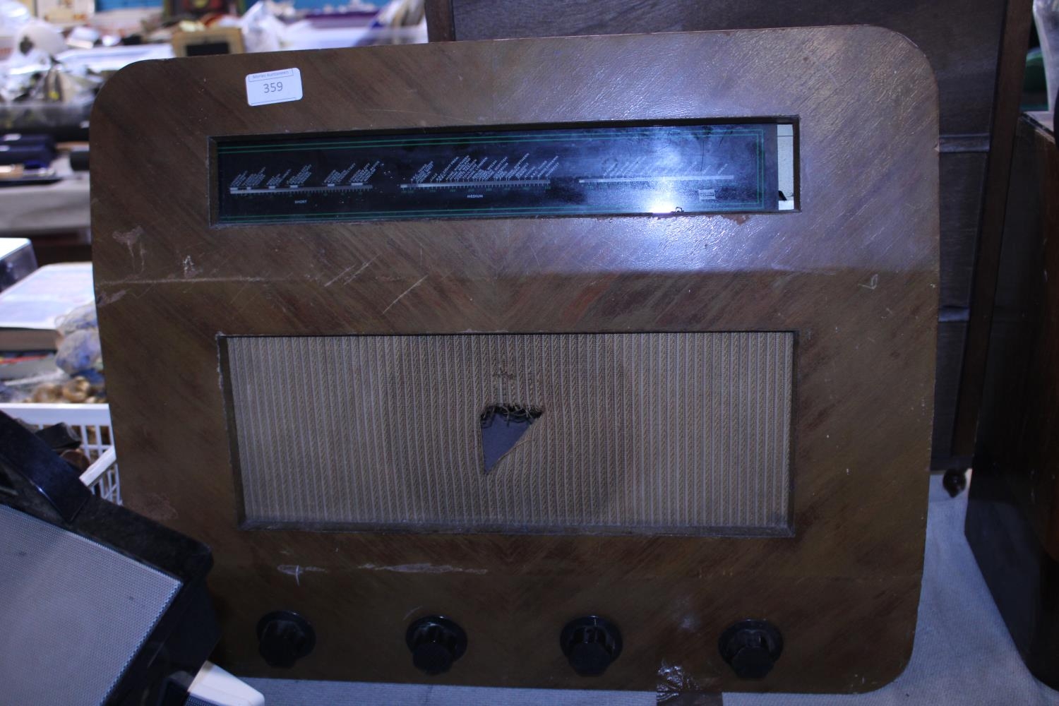 A vintage wooden cased Murphy radio a/f. Postage unavailable