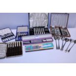 A job lot of assorted cased flatware and other