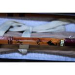 A impregnated two piece split cane fly rod by Scottie of Aberdeen 8.5ft no6 fly rod. Postage