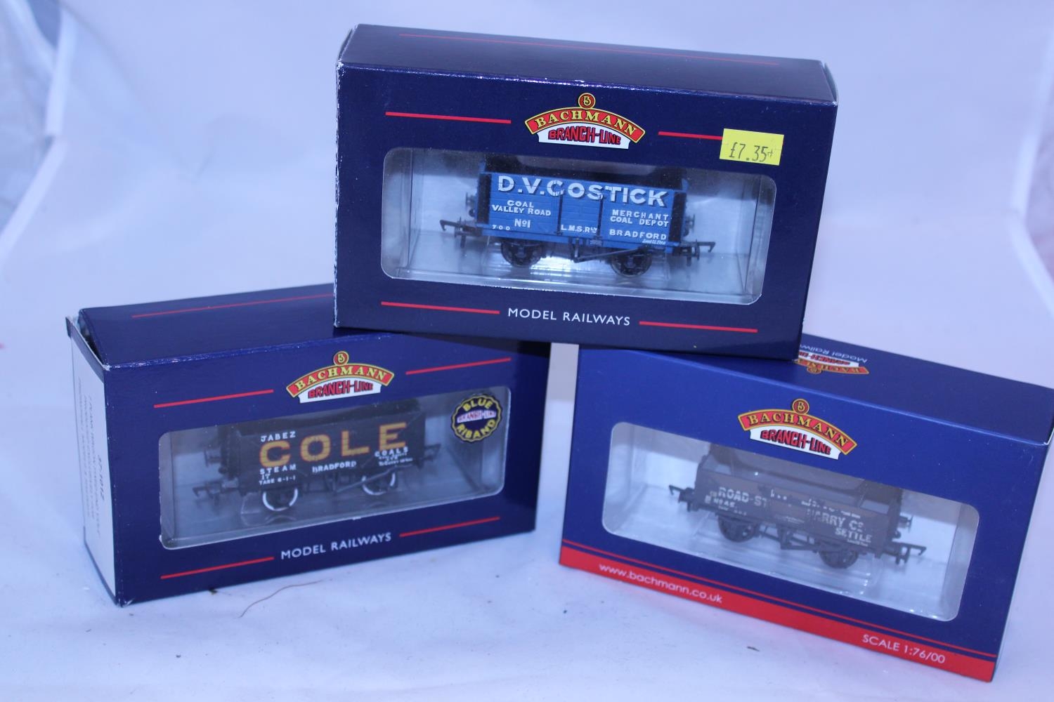 Three boxed Bachmann railway wagon models