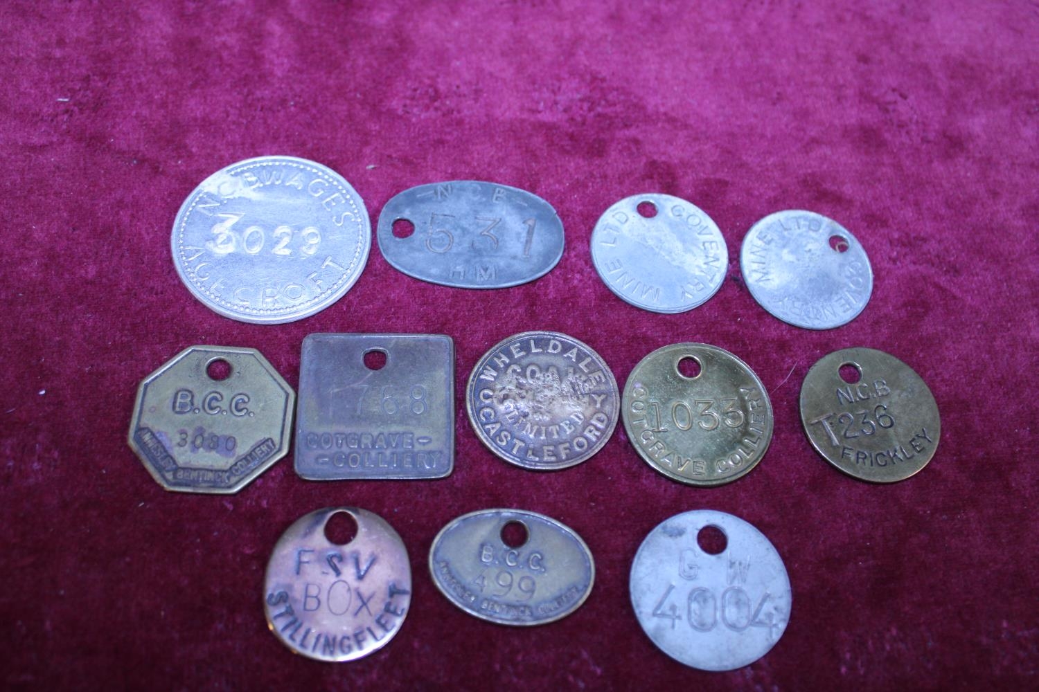 Twelve assorted colliery mining pit checks