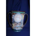 A large Royal Doulton loving cup to celebrate the Coronation of George the VI and Elizabeth dated