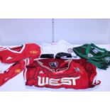 A job lot of assorted sports shirts