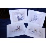 Four limited edition prints by the artist Jill Evans. 23cm x 28cm