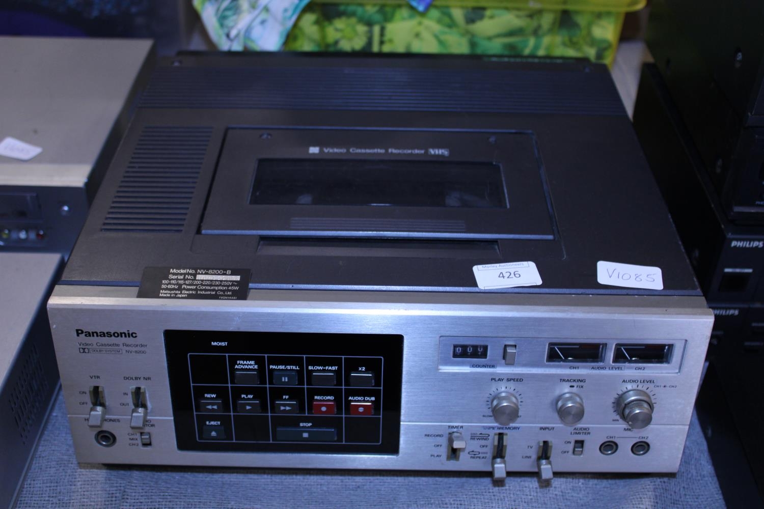 A Panasonic video cassette recorder.