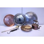 A selection of vintage copperware etc.