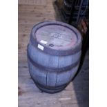 A vintage oak barrel. 47cm tall. No shipping available.