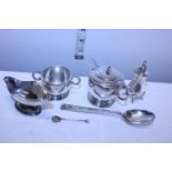 A selection of hallmarked silver items. 245 grams total.