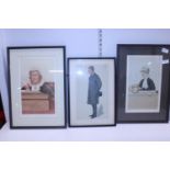 A selection of antique framed vanity fair prints. 46cm x 32 cm