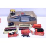 A vintage Triang model railway set with assorted engines and carriages