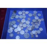 A job lot of assorted pre 1947 silver coinage 422 grams