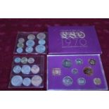 Three assorted British coin sets 2 for 1953 and one for 1970