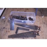 A job lot of antique woodworking tools. Postage unavailable