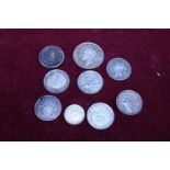 A selection of assorted silver coins 54 grams