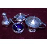 A selection of hallmarked silver items NETT weight without liners 172 grams