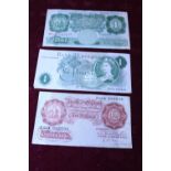 Three vintage British bank notes